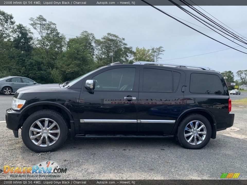 2008 Infiniti QX 56 4WD Liquid Onyx Black / Charcoal Photo #6