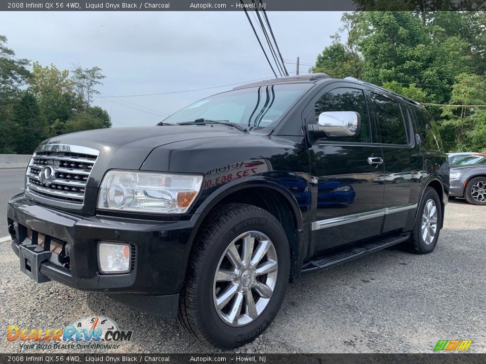 2008 Infiniti QX 56 4WD Liquid Onyx Black / Charcoal Photo #7