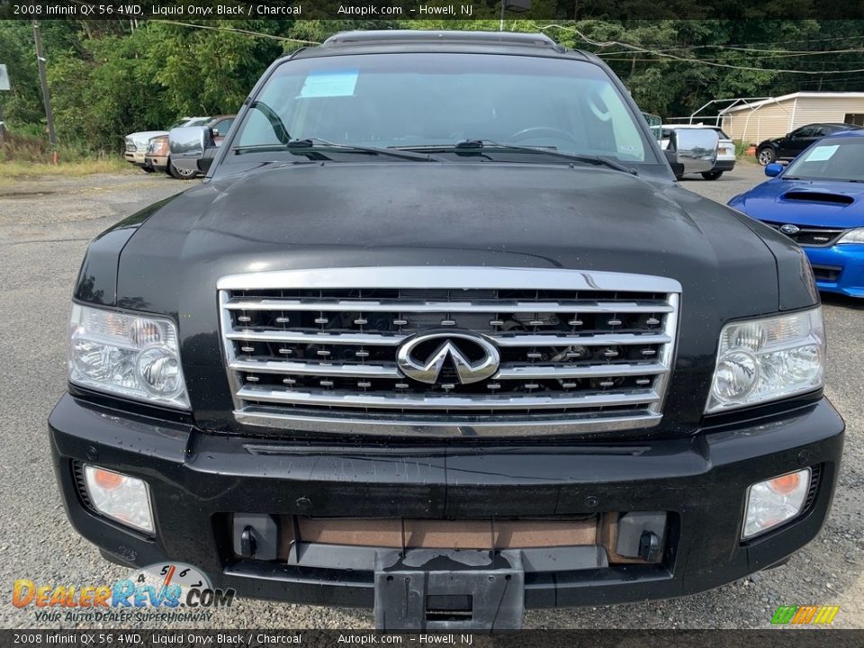 2008 Infiniti QX 56 4WD Liquid Onyx Black / Charcoal Photo #8