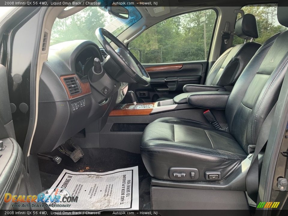2008 Infiniti QX 56 4WD Liquid Onyx Black / Charcoal Photo #9