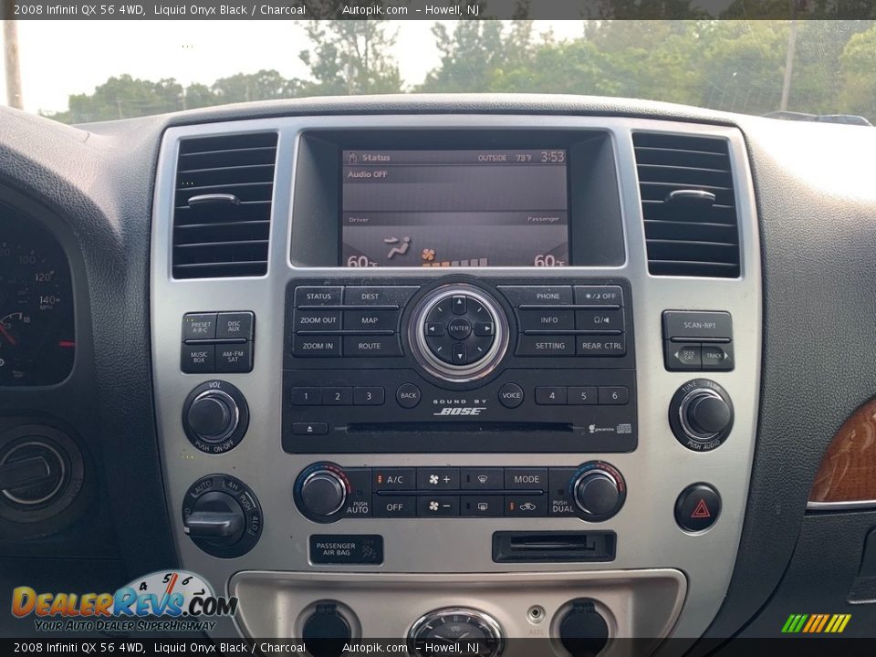 2008 Infiniti QX 56 4WD Liquid Onyx Black / Charcoal Photo #17