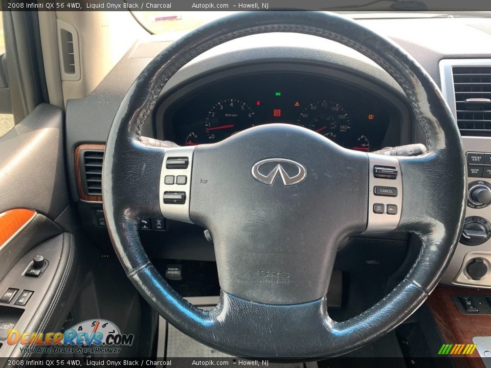 2008 Infiniti QX 56 4WD Liquid Onyx Black / Charcoal Photo #18