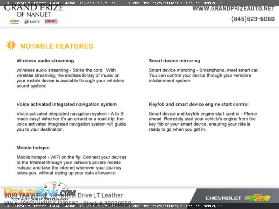 2019 Chevrolet Traverse LT AWD Mosaic Black Metallic / Jet Black Photo #7