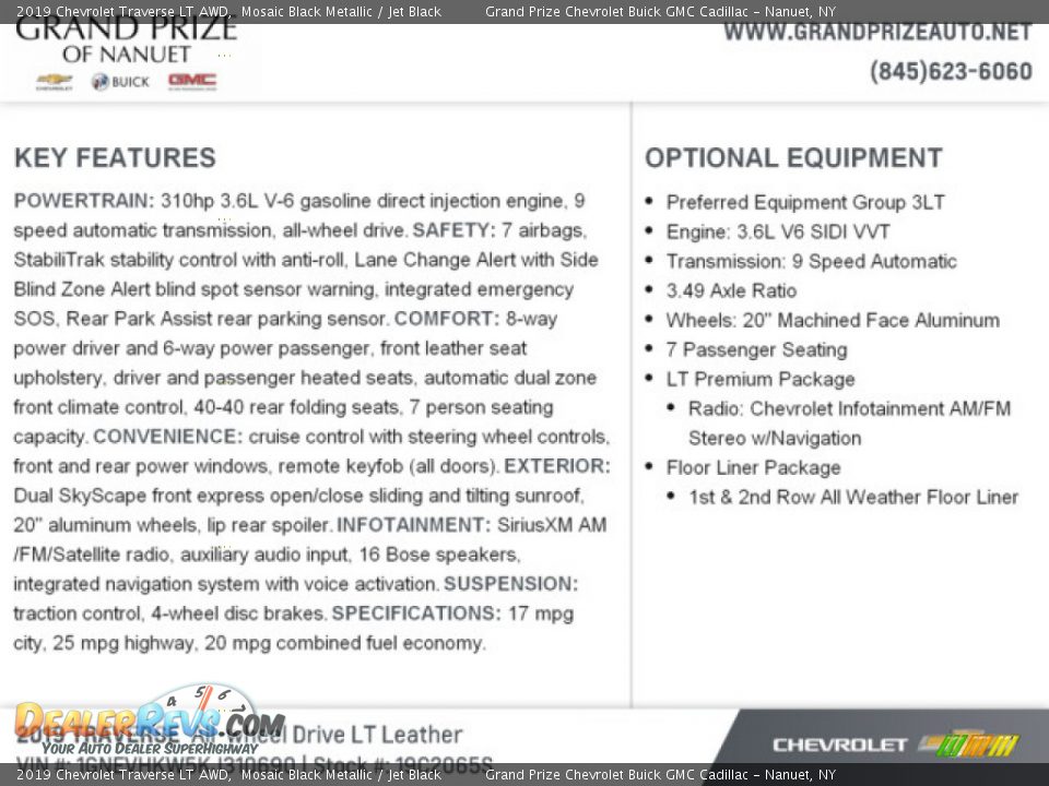 2019 Chevrolet Traverse LT AWD Mosaic Black Metallic / Jet Black Photo #8