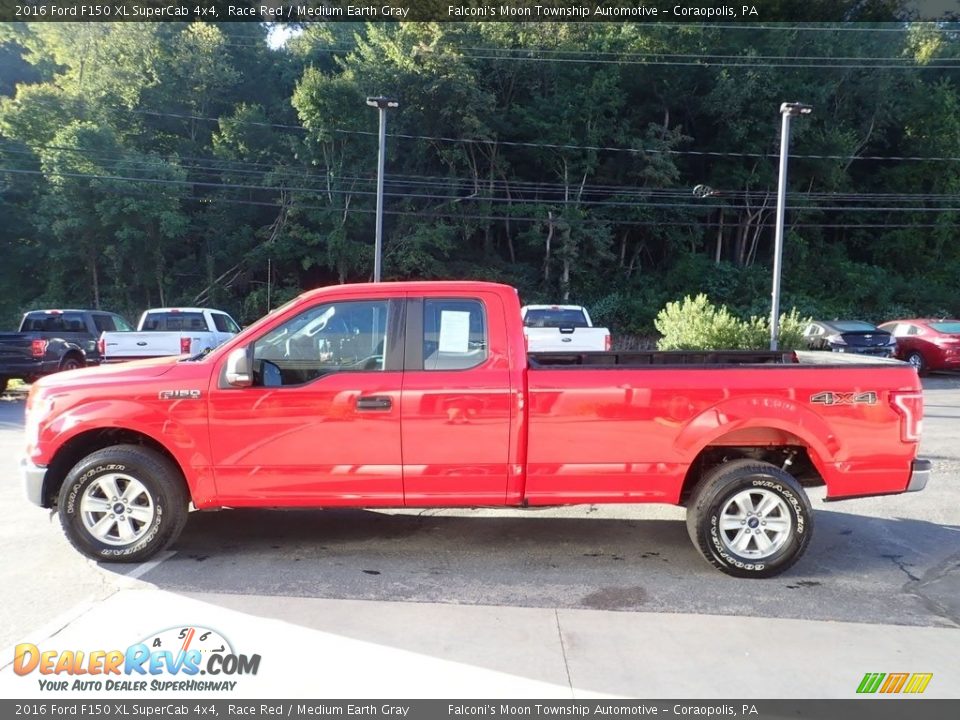 2016 Ford F150 XL SuperCab 4x4 Race Red / Medium Earth Gray Photo #5