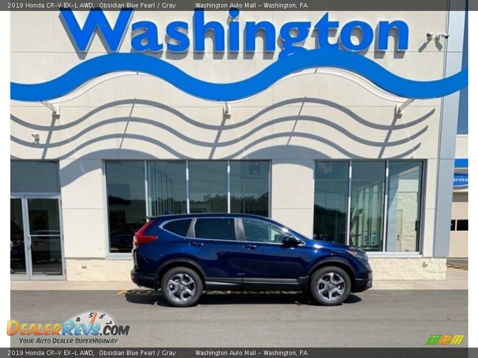 2019 Honda CR-V EX-L AWD Obsidian Blue Pearl / Gray Photo #1