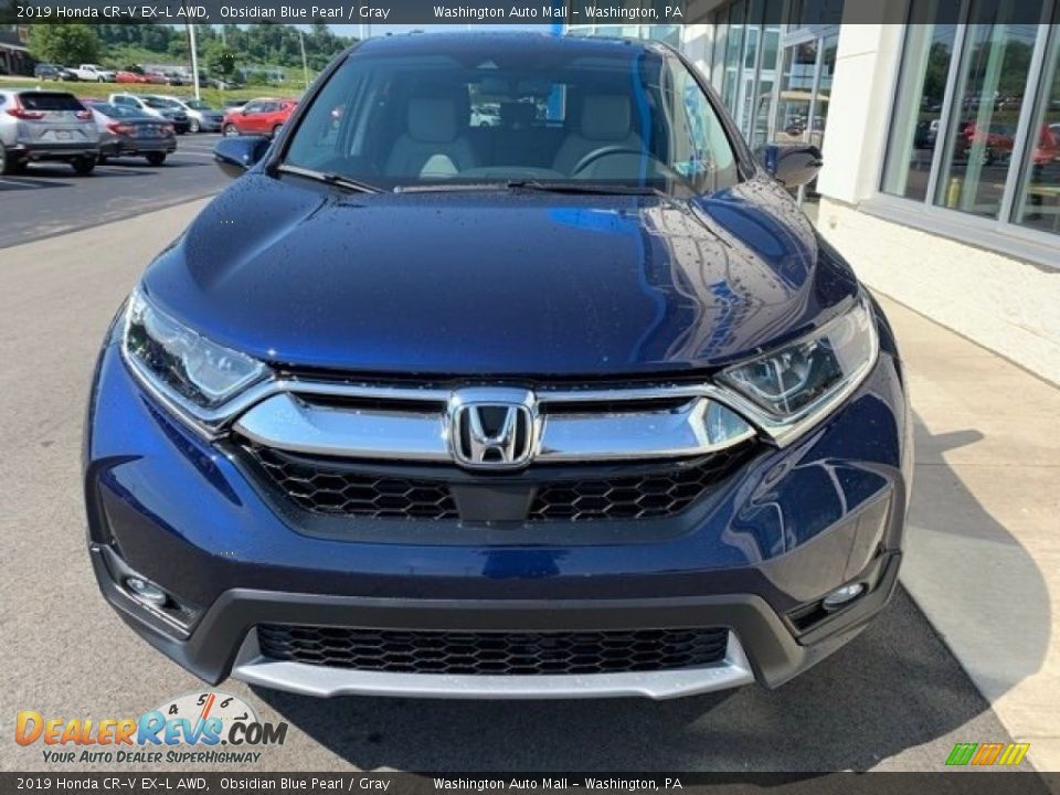 2019 Honda CR-V EX-L AWD Obsidian Blue Pearl / Gray Photo #3