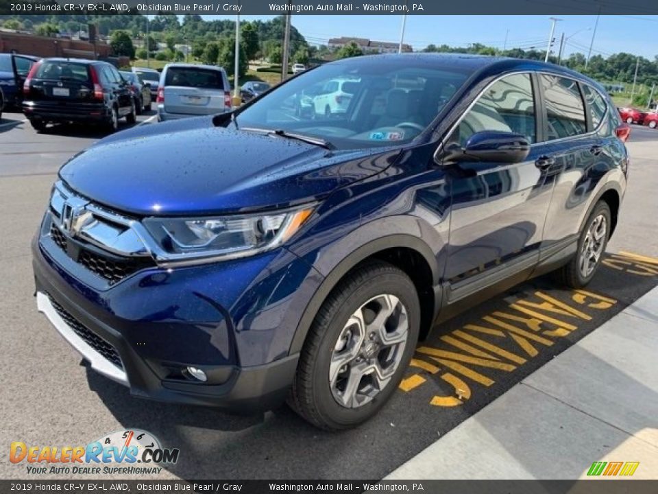 2019 Honda CR-V EX-L AWD Obsidian Blue Pearl / Gray Photo #4