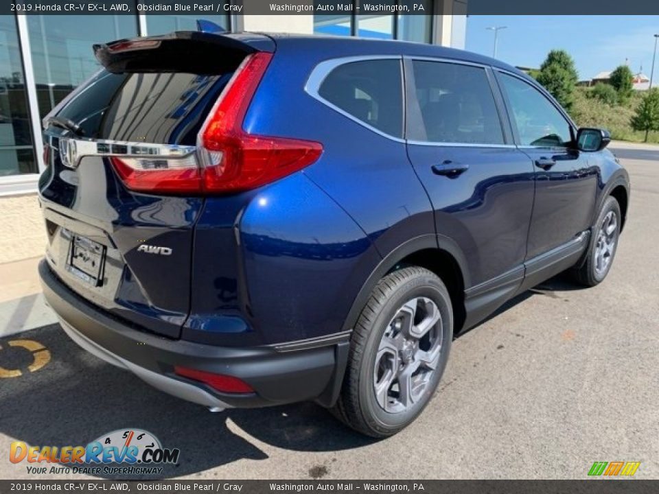 2019 Honda CR-V EX-L AWD Obsidian Blue Pearl / Gray Photo #7