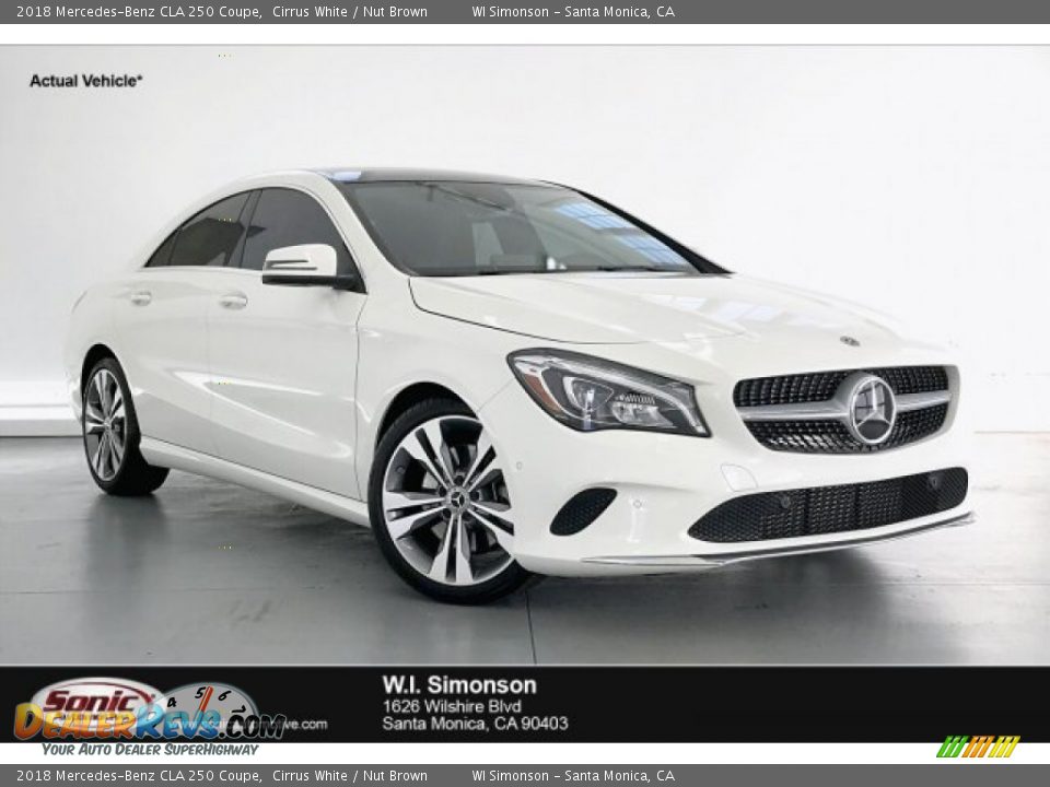 2018 Mercedes-Benz CLA 250 Coupe Cirrus White / Nut Brown Photo #1