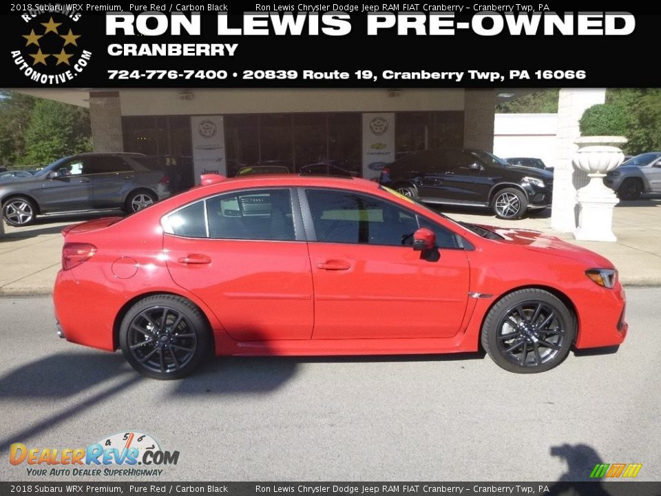 2018 Subaru WRX Premium Pure Red / Carbon Black Photo #1