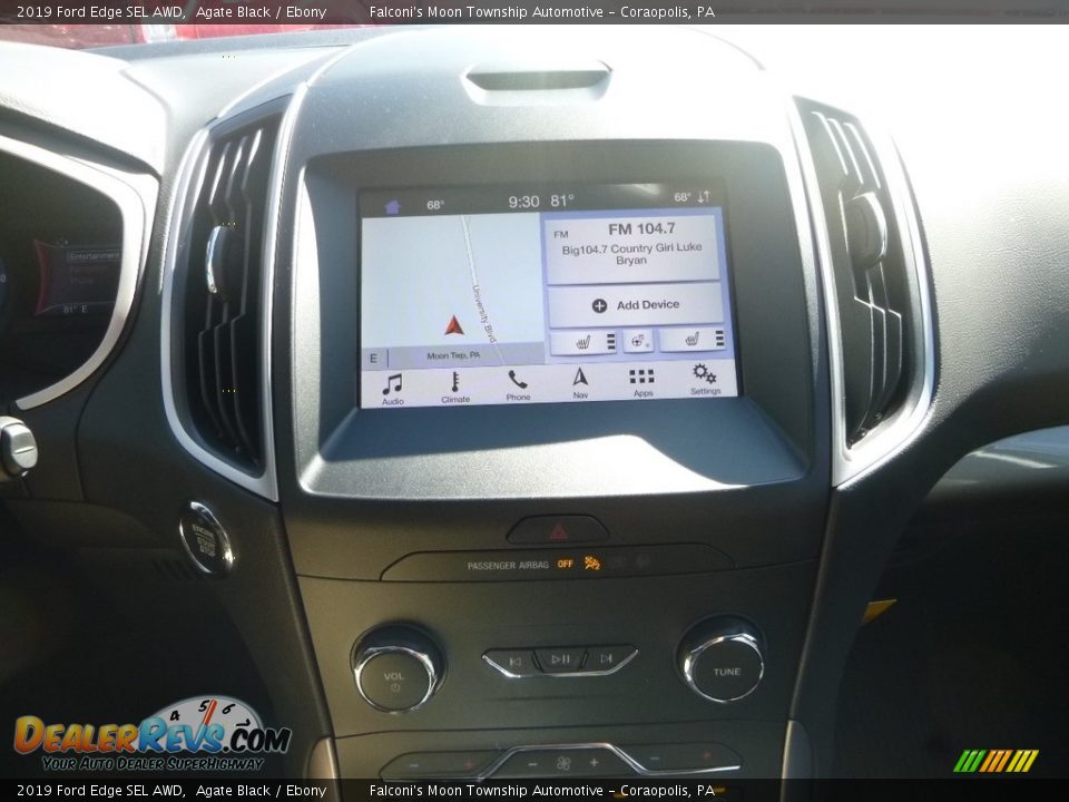 2019 Ford Edge SEL AWD Agate Black / Ebony Photo #12
