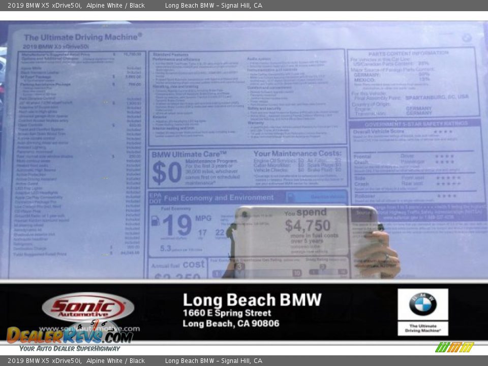 2019 BMW X5 xDrive50i Alpine White / Black Photo #10