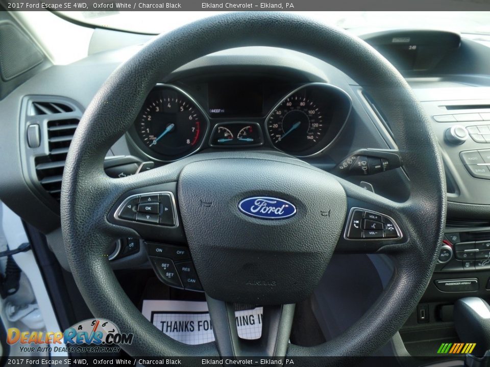 2017 Ford Escape SE 4WD Oxford White / Charcoal Black Photo #19