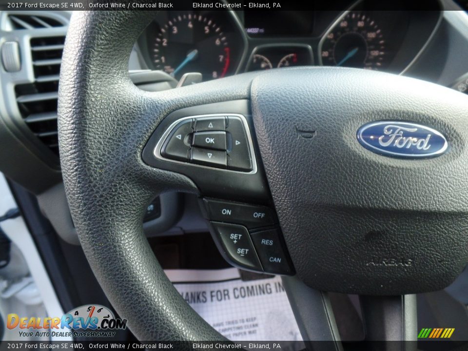 2017 Ford Escape SE 4WD Oxford White / Charcoal Black Photo #21