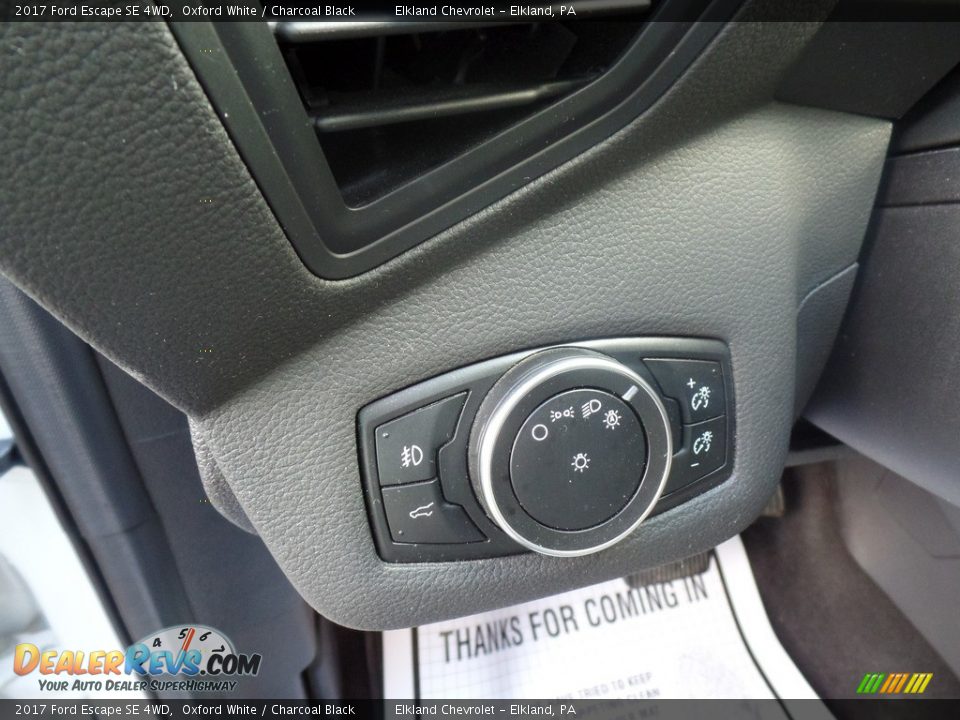 2017 Ford Escape SE 4WD Oxford White / Charcoal Black Photo #22