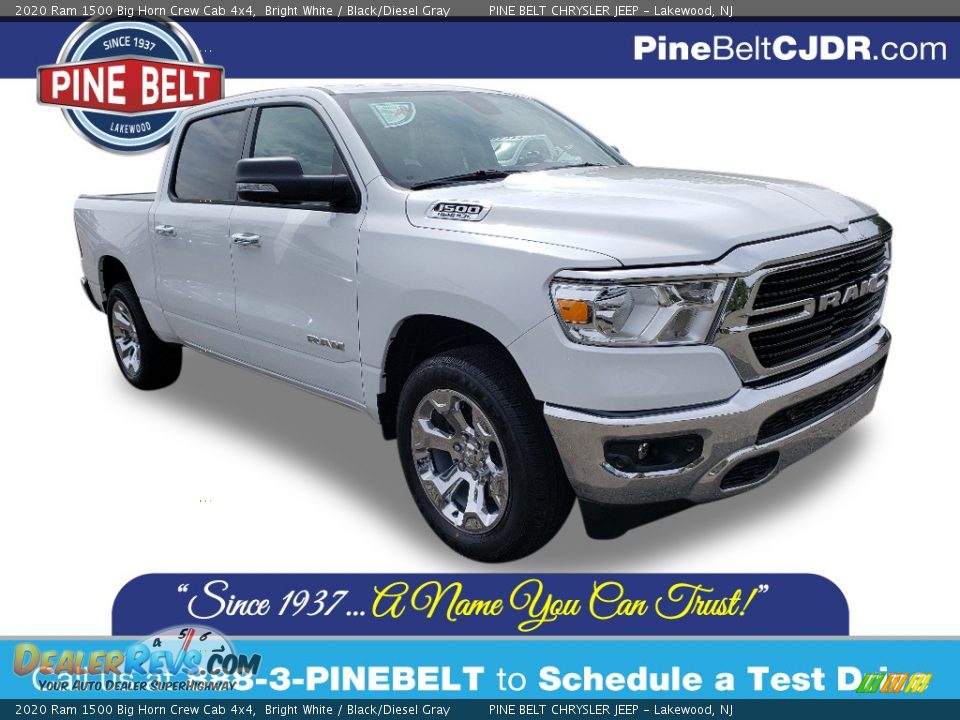 2020 Ram 1500 Big Horn Crew Cab 4x4 Bright White / Black/Diesel Gray Photo #1
