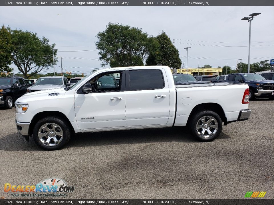 2020 Ram 1500 Big Horn Crew Cab 4x4 Bright White / Black/Diesel Gray Photo #3