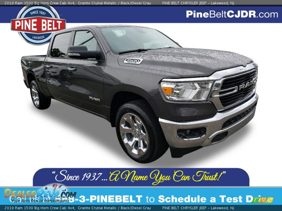 2019 Ram 1500 Big Horn Crew Cab 4x4 Granite Crystal Metallic / Black/Diesel Gray Photo #1