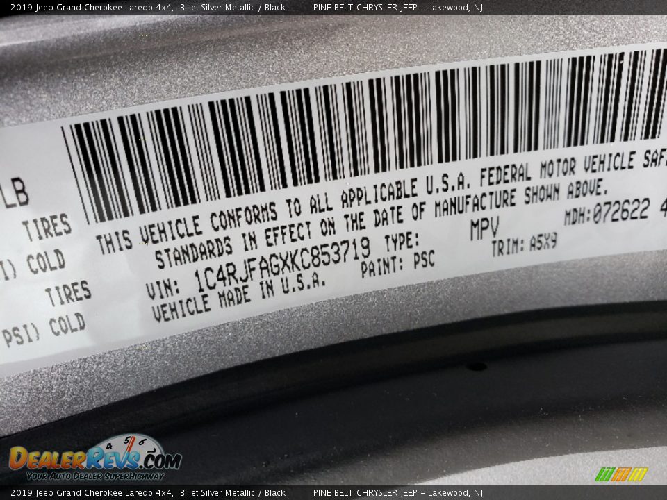 2019 Jeep Grand Cherokee Laredo 4x4 Billet Silver Metallic / Black Photo #9