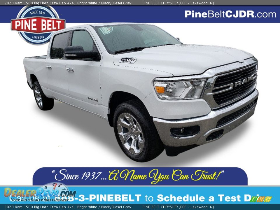 2020 Ram 1500 Big Horn Crew Cab 4x4 Bright White / Black/Diesel Gray Photo #1