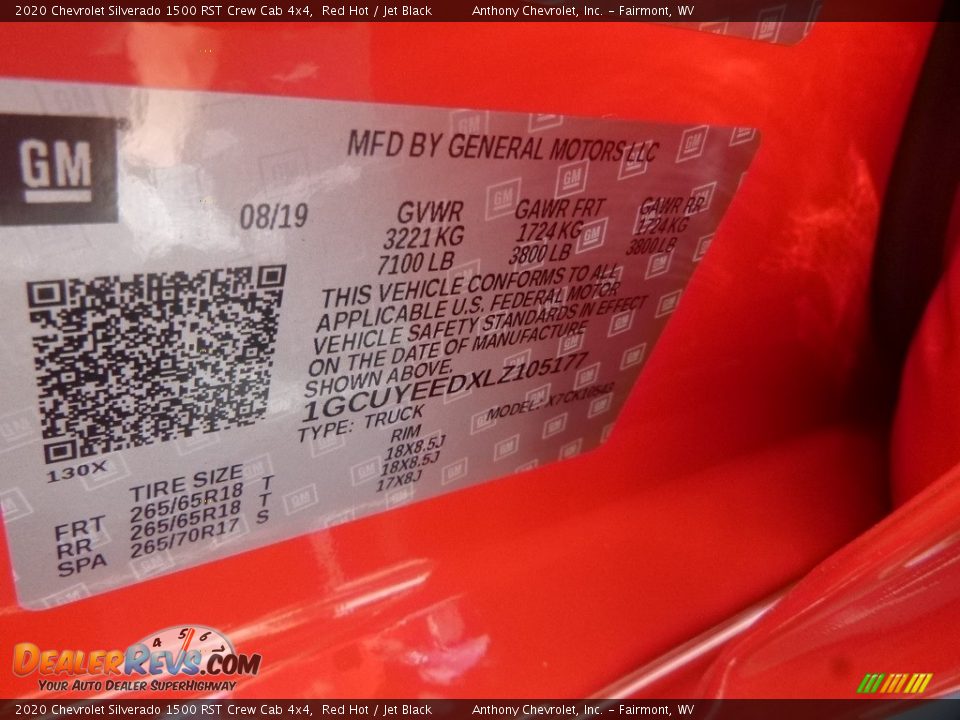 2020 Chevrolet Silverado 1500 RST Crew Cab 4x4 Red Hot / Jet Black Photo #14
