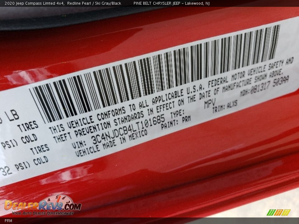 Jeep Color Code PRM Redline Pearl