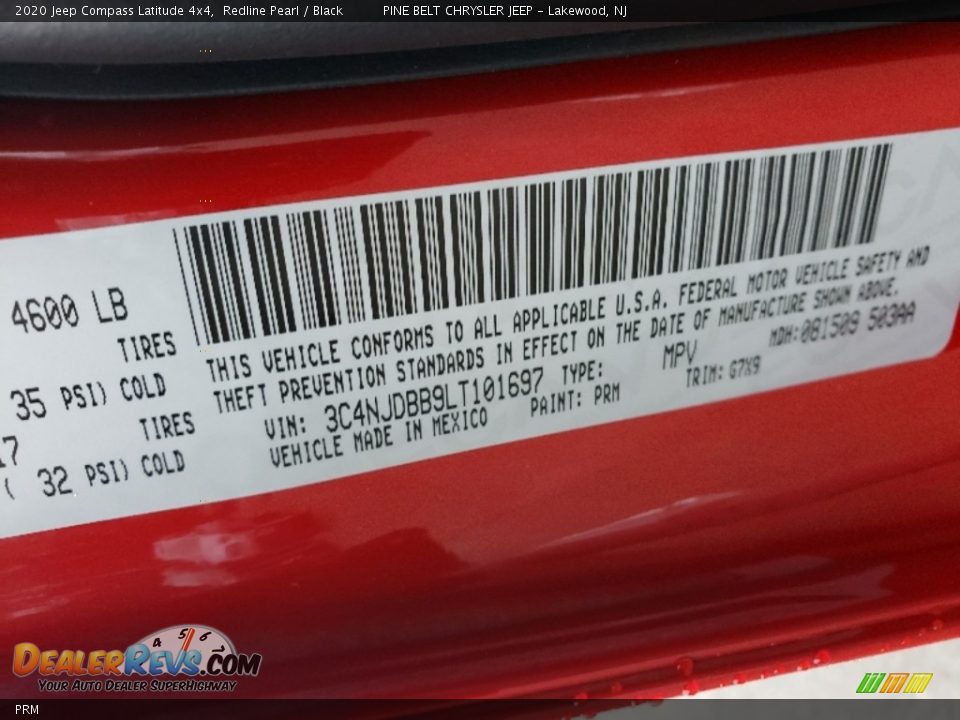 Jeep Color Code PRM Redline Pearl