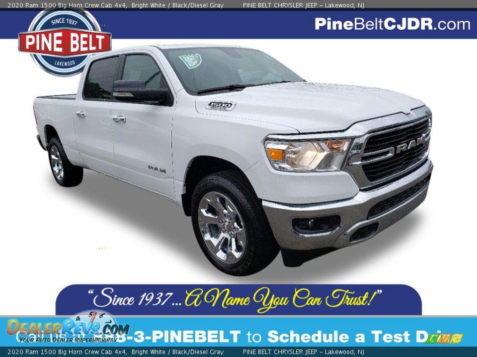 2020 Ram 1500 Big Horn Crew Cab 4x4 Bright White / Black/Diesel Gray Photo #1