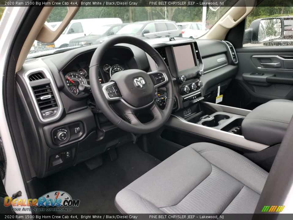 Black/Diesel Gray Interior - 2020 Ram 1500 Big Horn Crew Cab 4x4 Photo #7