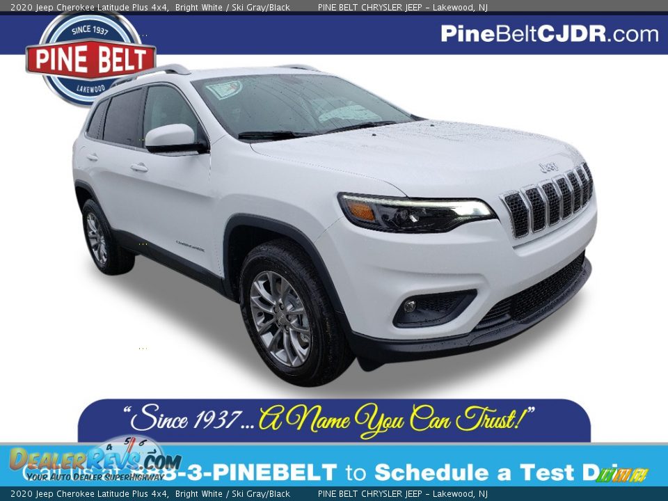 2020 Jeep Cherokee Latitude Plus 4x4 Bright White / Ski Gray/Black Photo #1