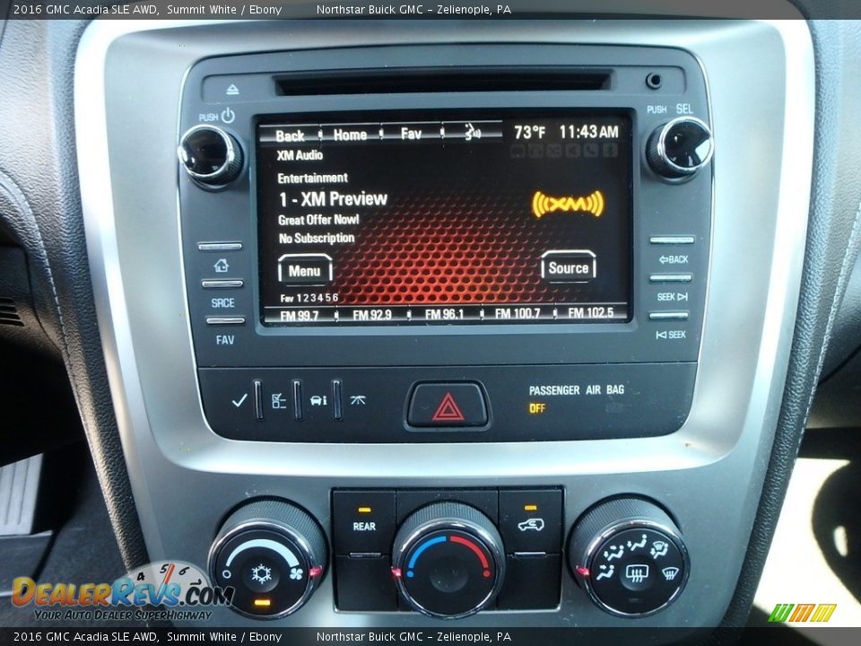 2016 GMC Acadia SLE AWD Summit White / Ebony Photo #27