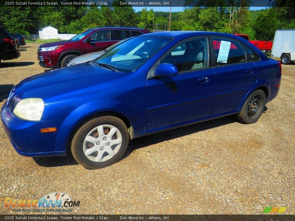 2005 Suzuki Forenza S Sedan Fusion Red Metallic / Gray Photo #5