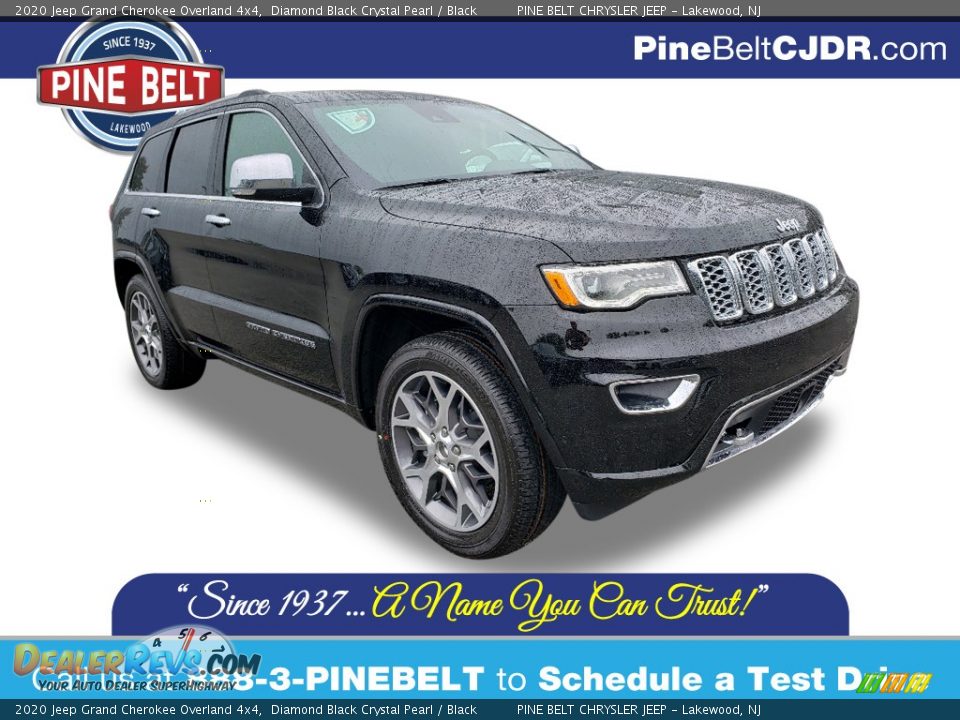 2020 Jeep Grand Cherokee Overland 4x4 Diamond Black Crystal Pearl / Black Photo #1