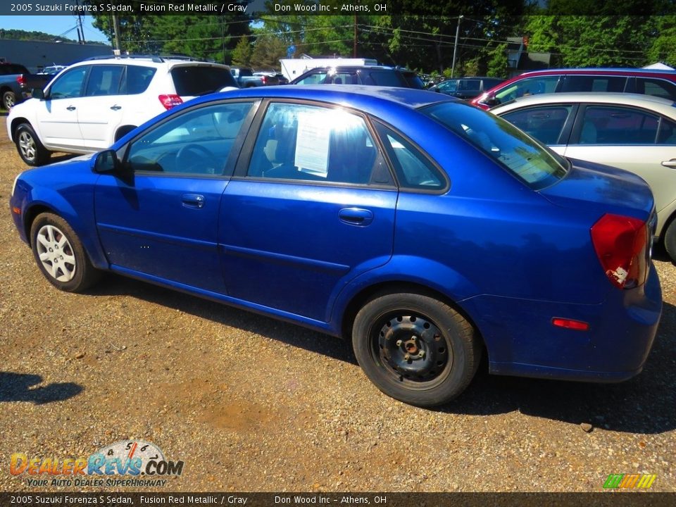 2005 Suzuki Forenza S Sedan Fusion Red Metallic / Gray Photo #7