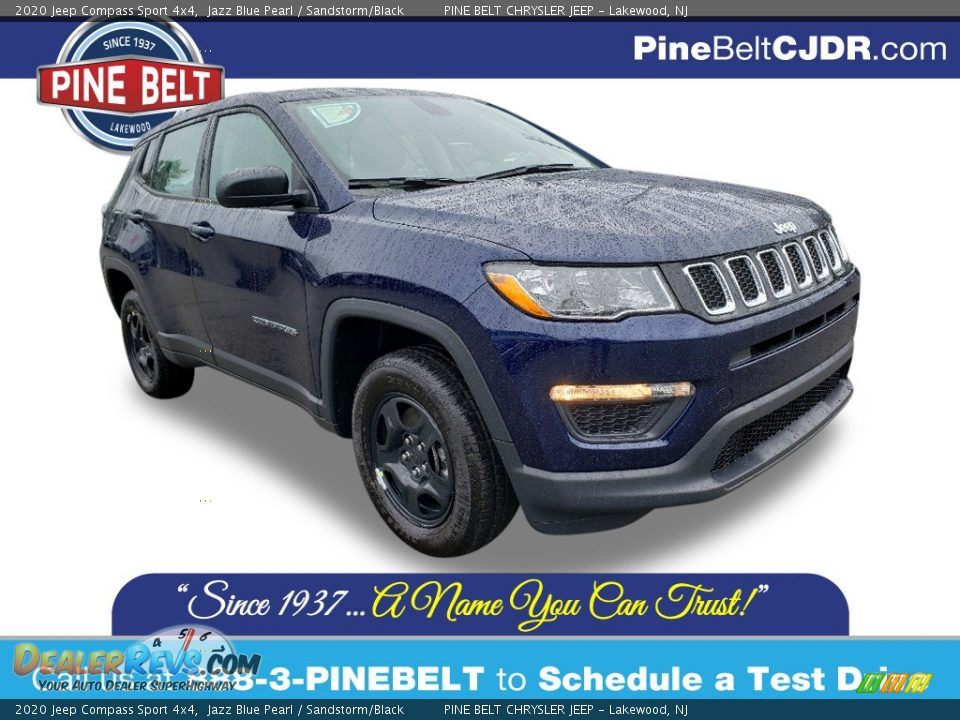 2020 Jeep Compass Sport 4x4 Jazz Blue Pearl / Sandstorm/Black Photo #1