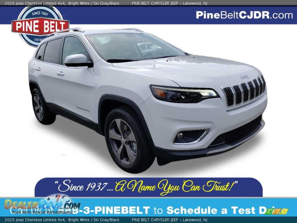 2020 Jeep Cherokee Limited 4x4 Bright White / Ski Gray/Black Photo #1