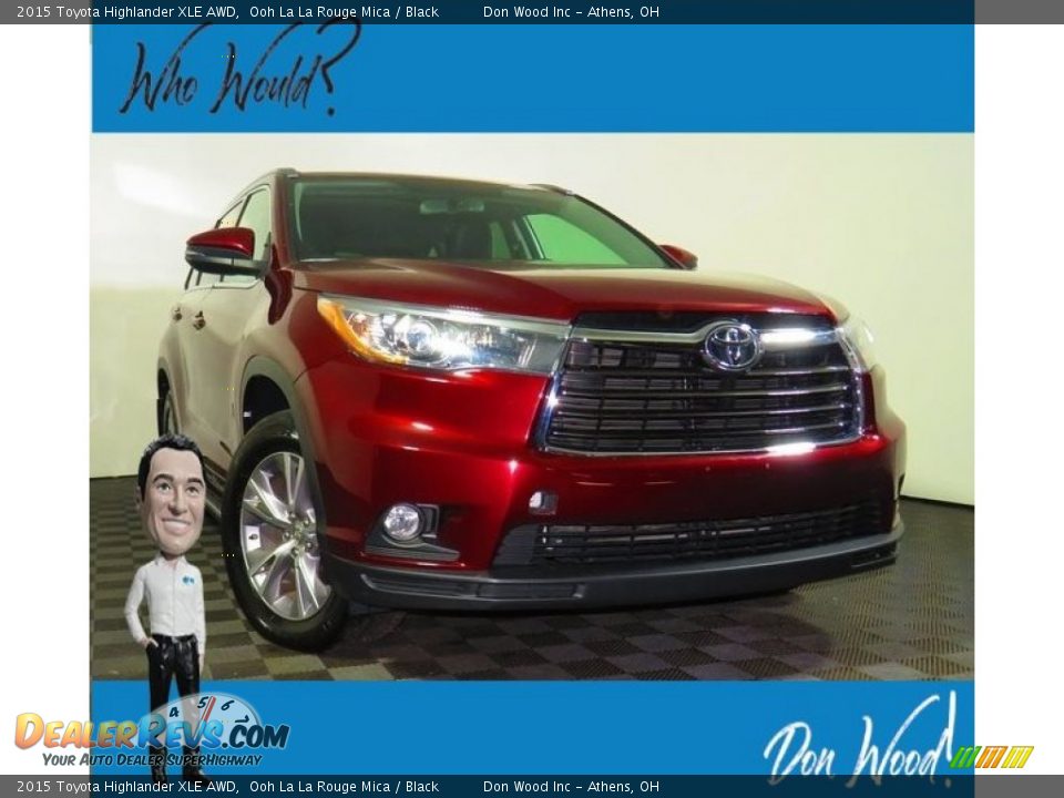 2015 Toyota Highlander XLE AWD Ooh La La Rouge Mica / Black Photo #1