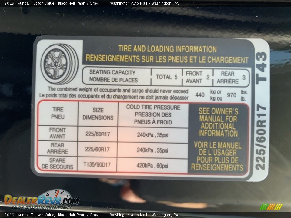 2019 Hyundai Tucson Value Black Noir Pearl / Gray Photo #9