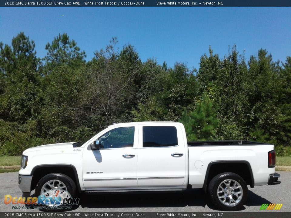 2018 GMC Sierra 1500 SLT Crew Cab 4WD White Frost Tricoat / Cocoa/­Dune Photo #1