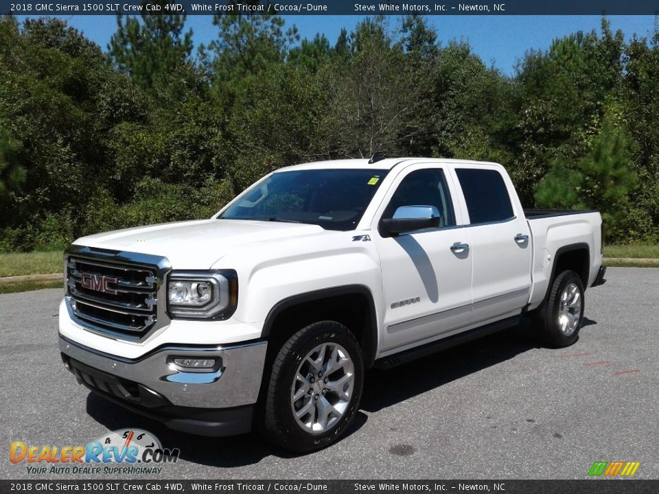 2018 GMC Sierra 1500 SLT Crew Cab 4WD White Frost Tricoat / Cocoa/­Dune Photo #2