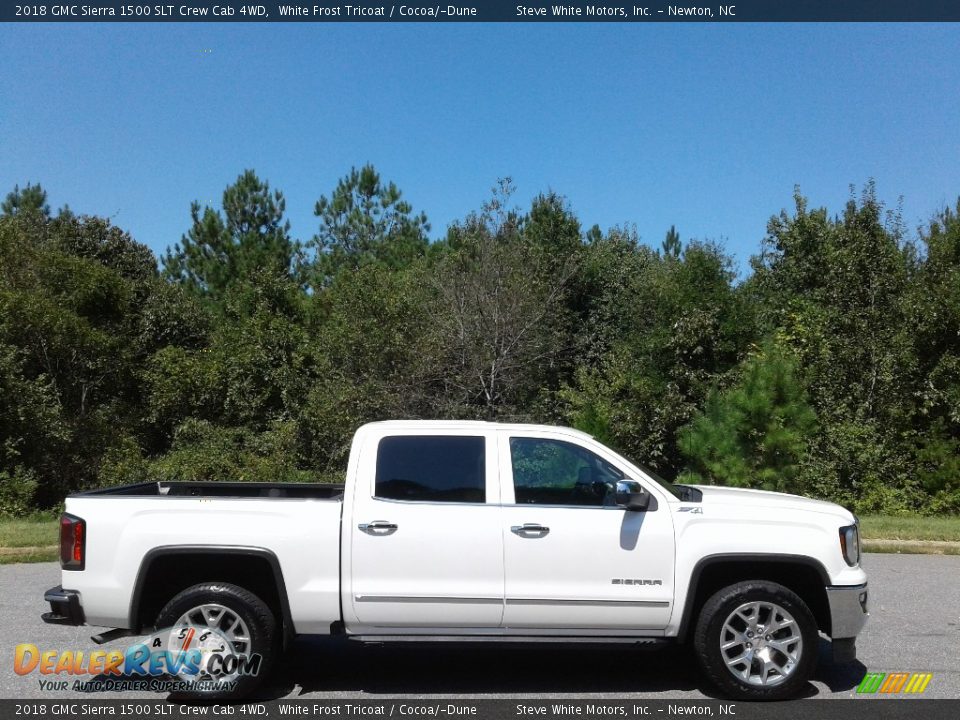 2018 GMC Sierra 1500 SLT Crew Cab 4WD White Frost Tricoat / Cocoa/­Dune Photo #5