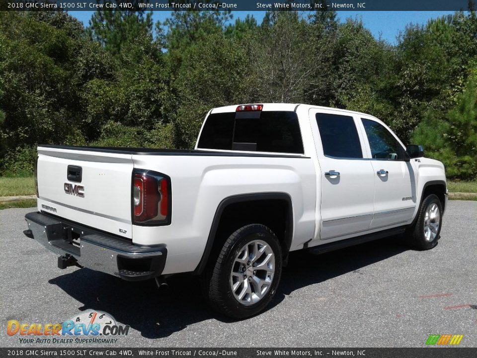 2018 GMC Sierra 1500 SLT Crew Cab 4WD White Frost Tricoat / Cocoa/­Dune Photo #6