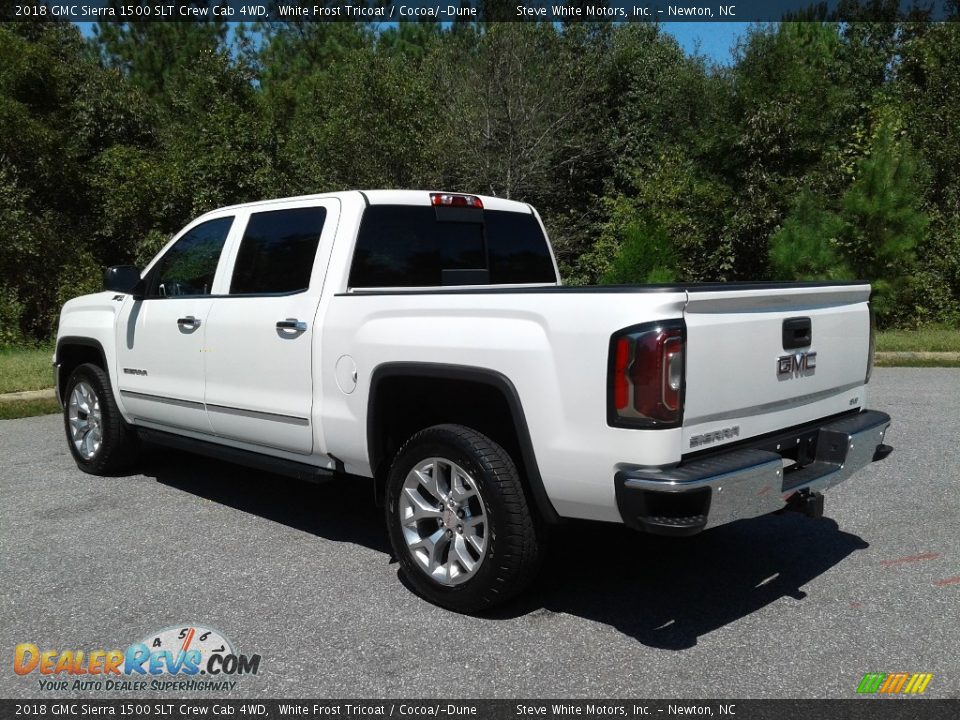 2018 GMC Sierra 1500 SLT Crew Cab 4WD White Frost Tricoat / Cocoa/­Dune Photo #8