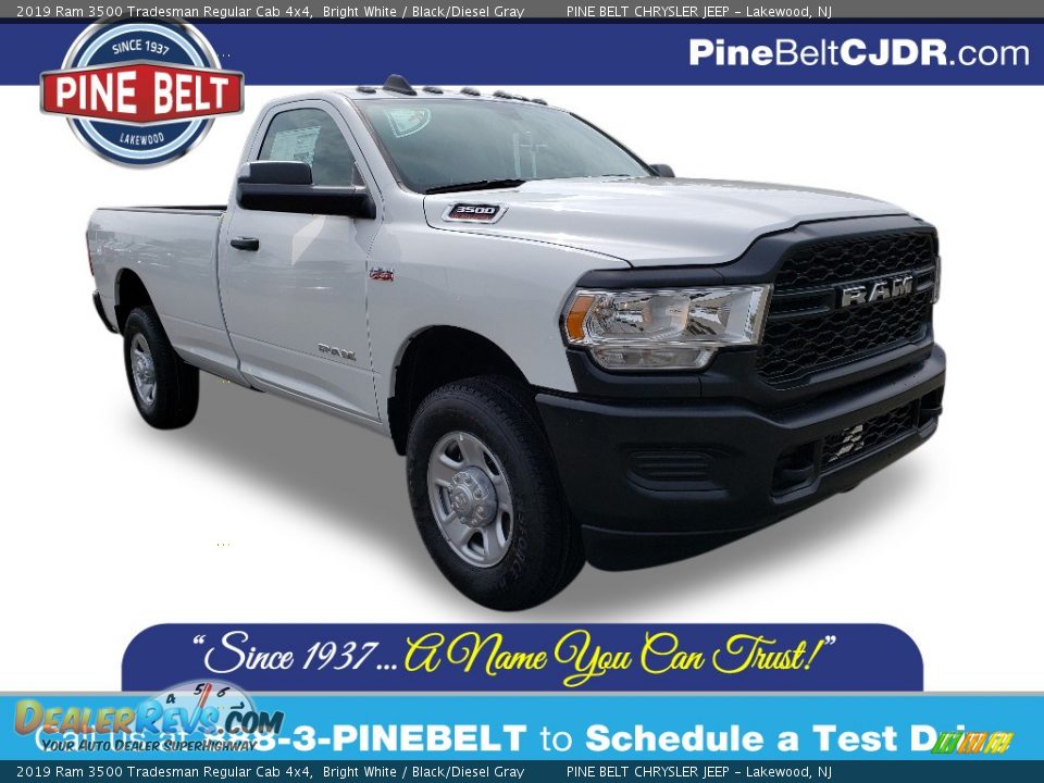 2019 Ram 3500 Tradesman Regular Cab 4x4 Bright White / Black/Diesel Gray Photo #1