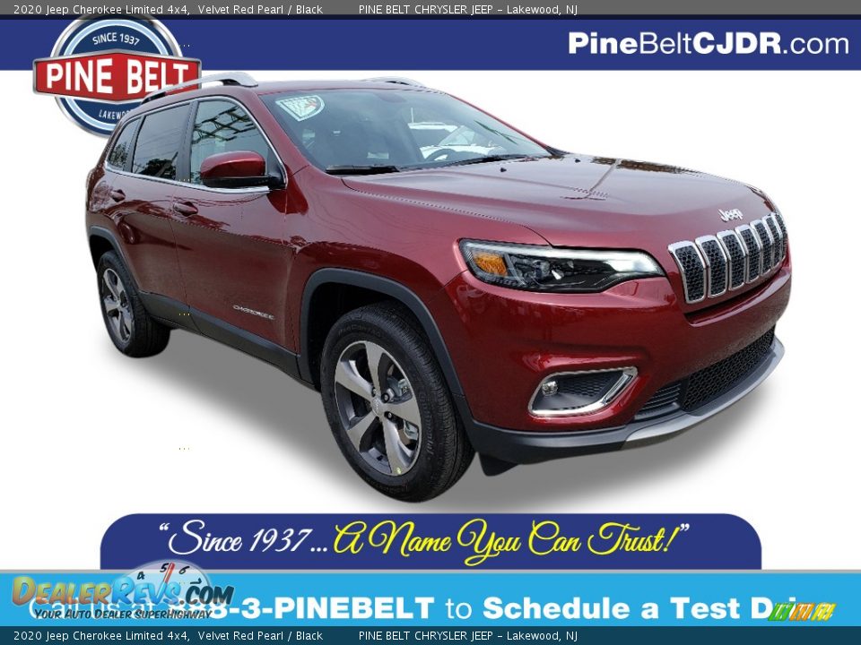 2020 Jeep Cherokee Limited 4x4 Velvet Red Pearl / Black Photo #1