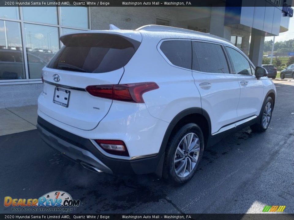 2020 Hyundai Santa Fe Limited AWD Quartz White / Beige Photo #4