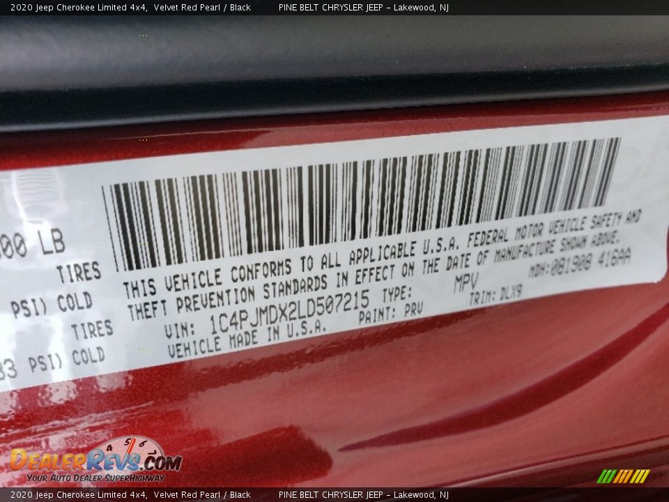 2020 Jeep Cherokee Limited 4x4 Velvet Red Pearl / Black Photo #9