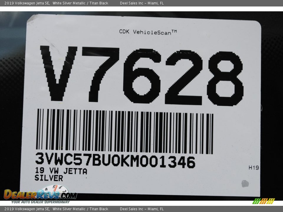 2019 Volkswagen Jetta SE White Silver Metallic / Titan Black Photo #20