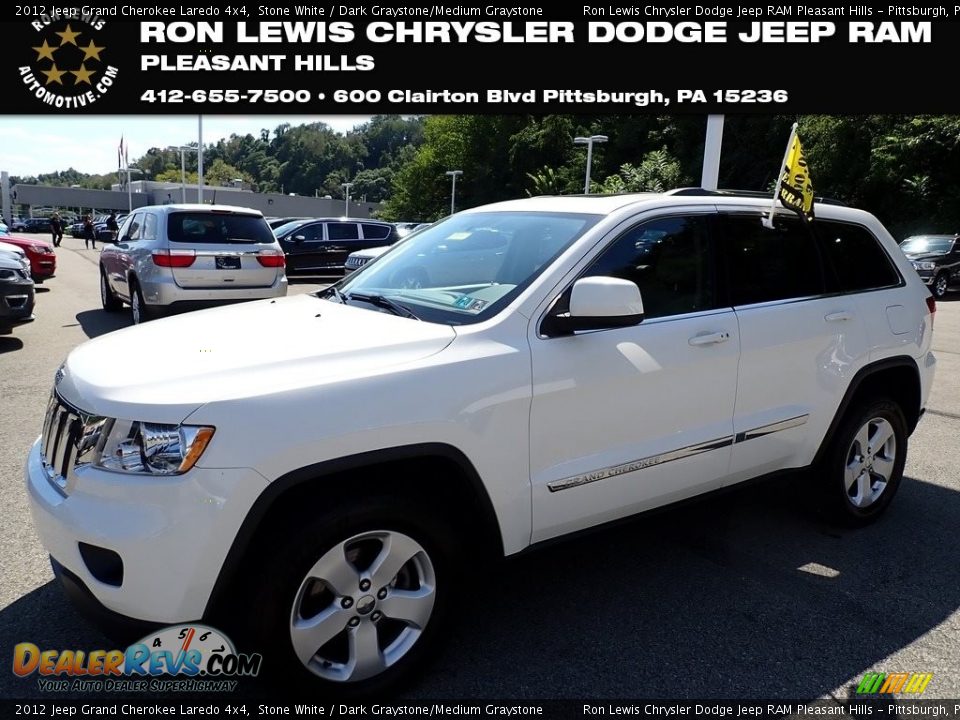 2012 Jeep Grand Cherokee Laredo 4x4 Stone White / Dark Graystone/Medium Graystone Photo #1